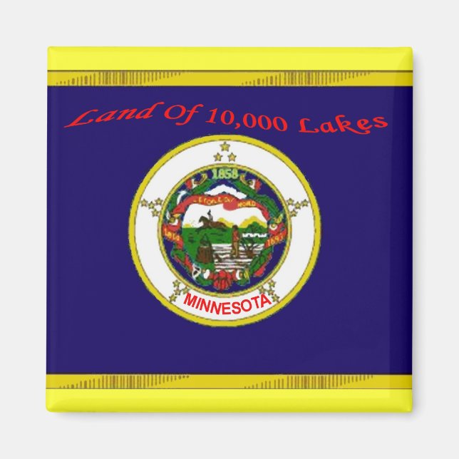 Imã Minnesota Flag Magnet (Frente)