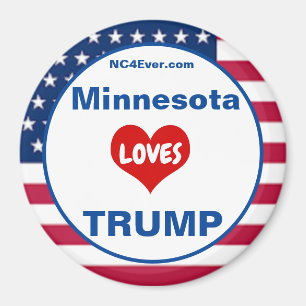 Imã Minnesota LOVES TRUMP Patriotic Fridge