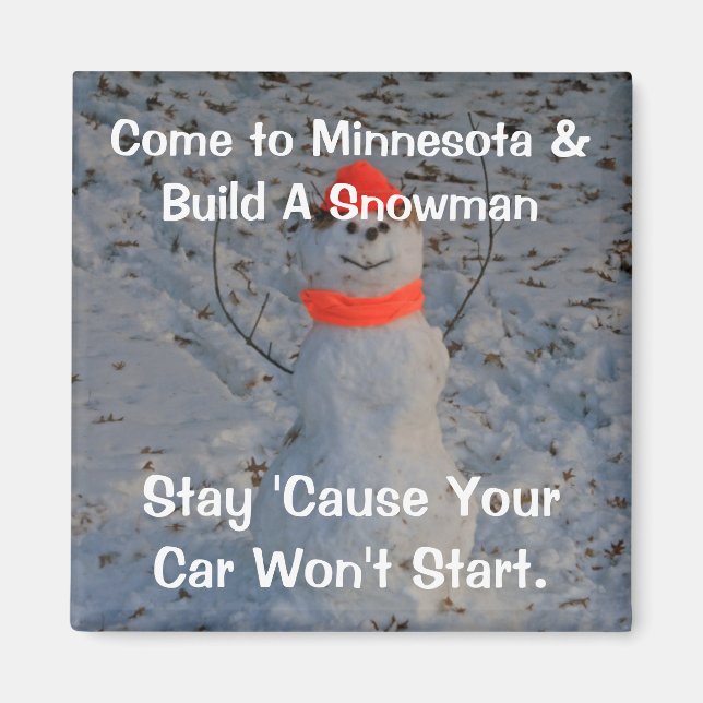 Imã Minnesota Snowman Magnet (Frente)