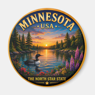 Imã Minnesota Terra dos Lagos Memórias de Férias 🟡