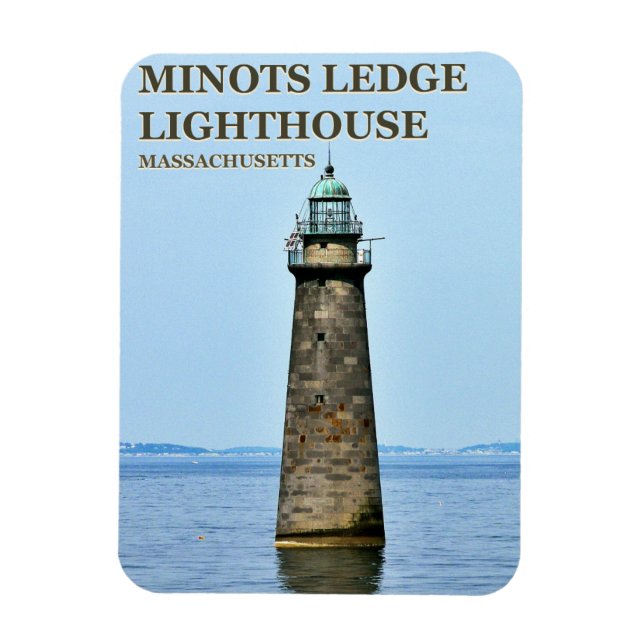 Ímã Minots Ledge Lighthouse, Massachusetts PhotoMagnet (Vertical)