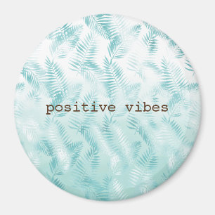 Imã Mint Aqua Ombre Folhas Tropicais