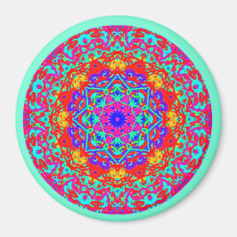 Imã Mint Fuschia Mandala Style Magnet