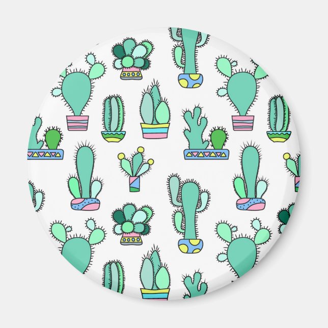 Imã Mint Green Cactus & Succulent Plant Standard (Frente)