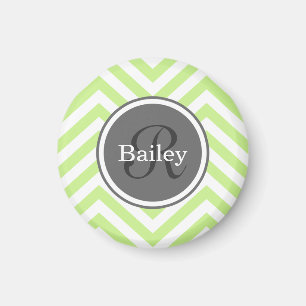 Imã Mint Green Chevron Monograma
