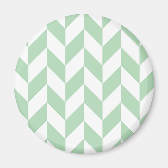 Imã Mint Green Herringbone Pattern (Frente)