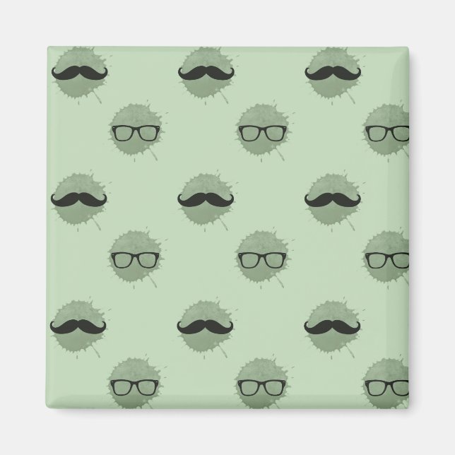 Imã Mint Hipster Mustaches (Frente)