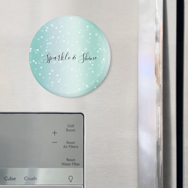 Imã Mint White Bokeh Dots Celebration (In Situ (Fridge))