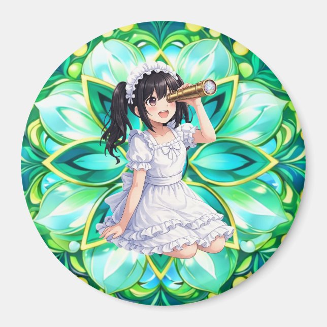 Imã Mirabella in Green Light – Mandala Magnet (Frente)