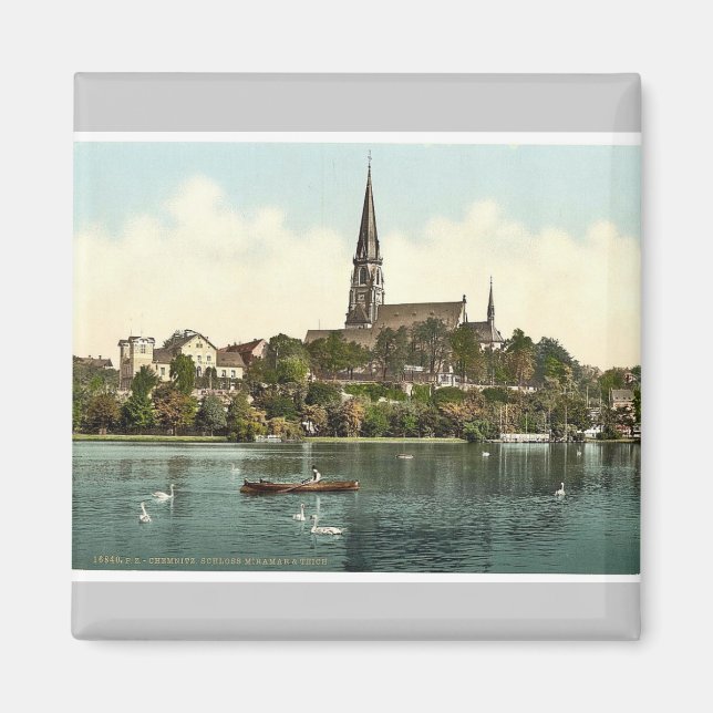Imã Miramer Castle and Lake, Chemnitz, Saxónia, Aleman (Frente)