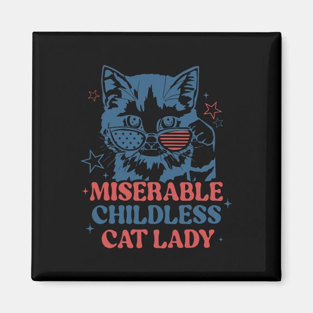 Imã Miseráveis Mulheres De Gato Para Kamala Harris 2 (Frente)