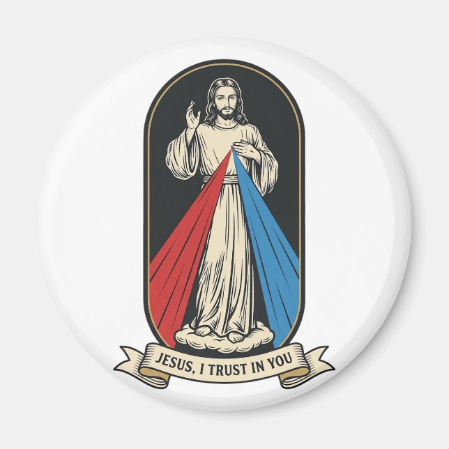 Imã Misericórdia Divina Jesus Vintage (Frente)
