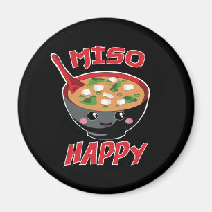 Imã Miso Happy Funny Comida Kawaii