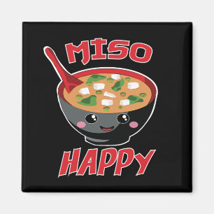 Imã Miso Happy Funny Comida Kawaii