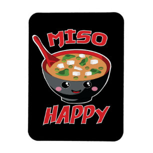 Ímã Miso Happy Funny Comida Kawaii