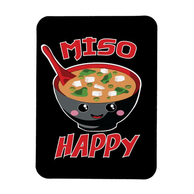 Ímã Miso Happy Funny Comida Kawaii (Vertical)