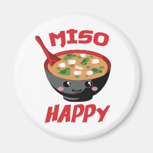 Imã Miso Happy Funny Comida Kawaii