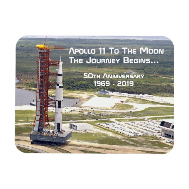 Ímã Missão Apollo 11 no Aniversário da Lua (Horizontal)
