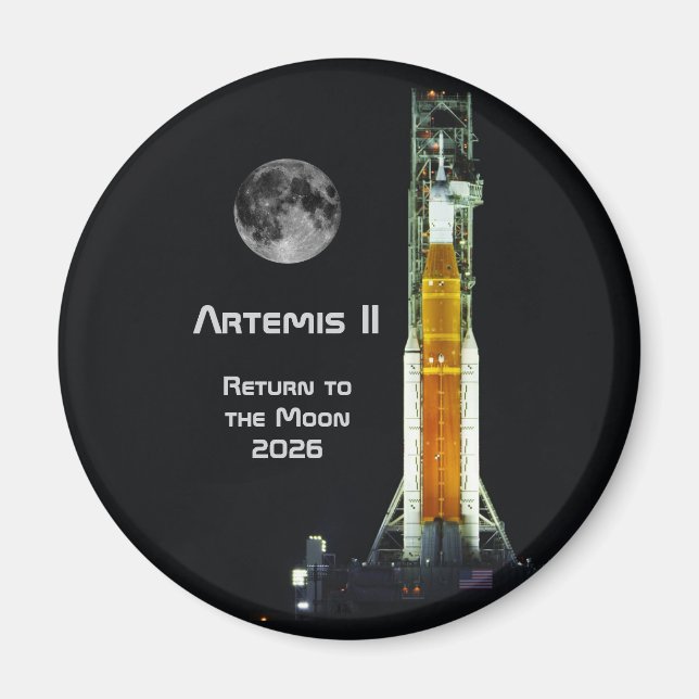 Imã Missão Artemis II na Lua (Frente)