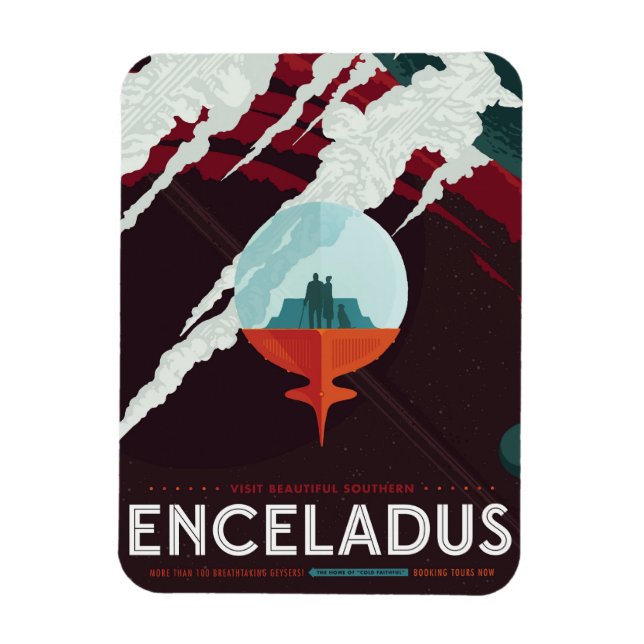 Ímã Missão De Poster-Cassini Do Espaço Retroativo A Sa (Vertical)