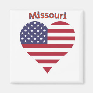 Imã Missouri American Flag Heart