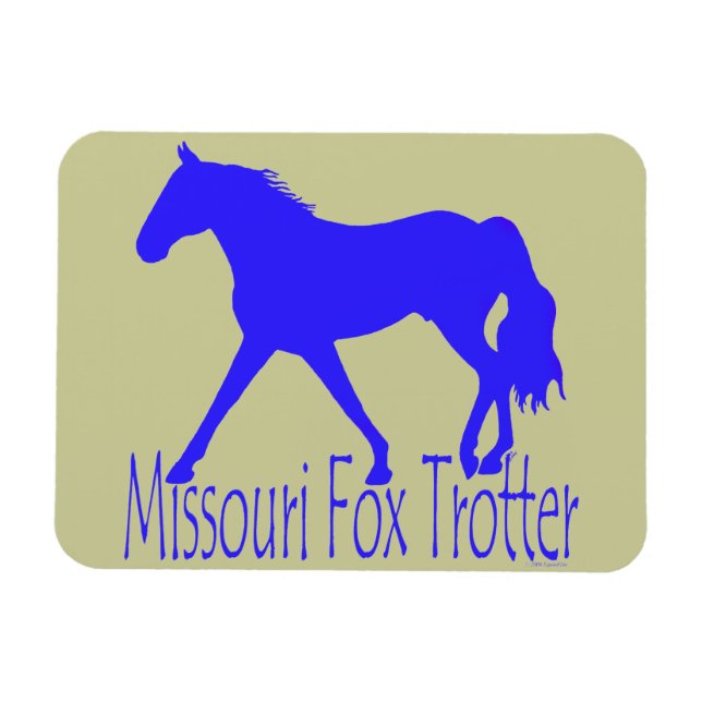 Ímã Missouri Fox Trotter Blue Horse Silhouette (Horizontal)