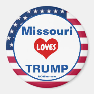 Imã Missouri LOVES TRUMP Patriotic Fridge