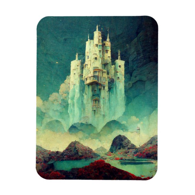 Ímã Misterioso Castle Fantasy Art (Vertical)