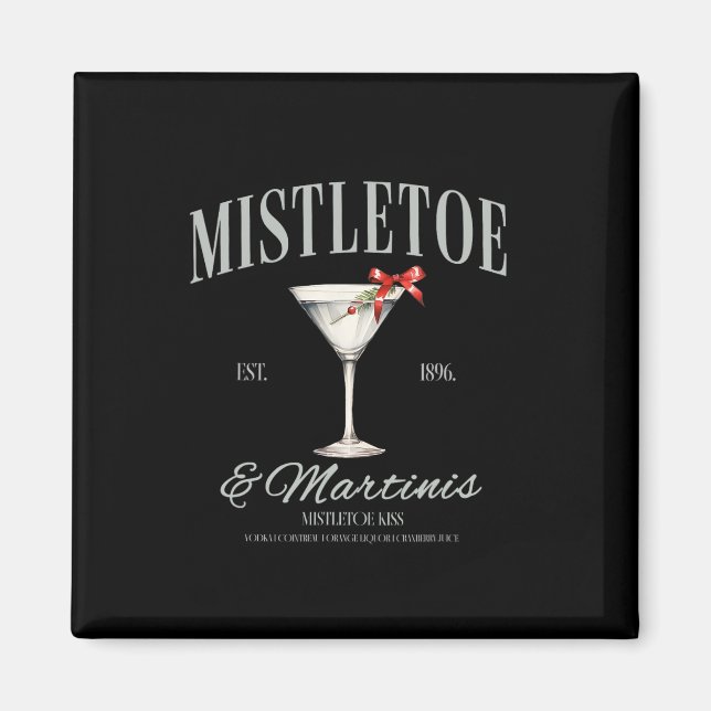 Imã Mistletoe Martinis Tail Christmas Espresso Mar (Frente)