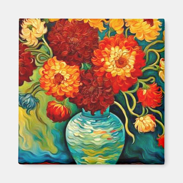 Imã Mistura de Dahlias em vaso (Frente)