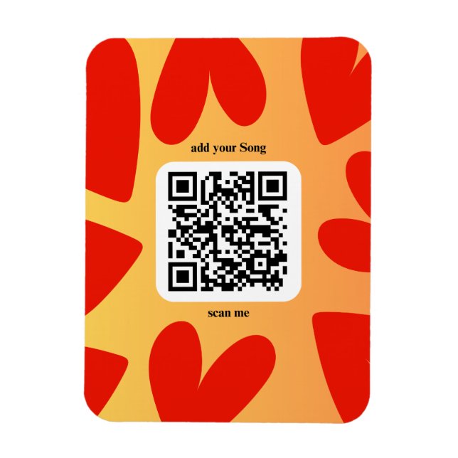 Ímã Mit individuellen persönlichen Song per QR-Code (Vertical)