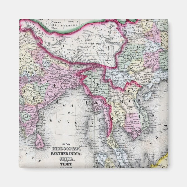 Imã Mitchell Map | Índia, Tibete, China e SE Ásia (Frente)