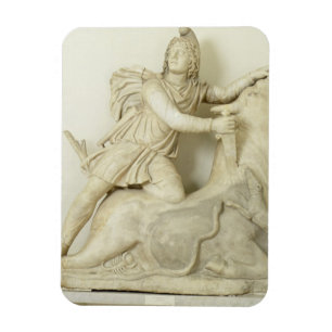 Ímã Mithras que sacrifica a Bull, alivio de mármore,
