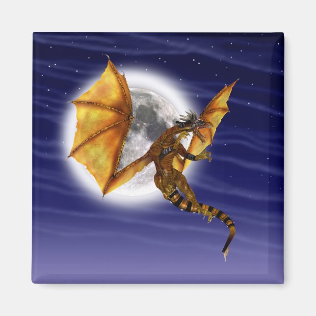Imã Mito Fantástico do Dragão Dourado Céu Roxo (Frente)