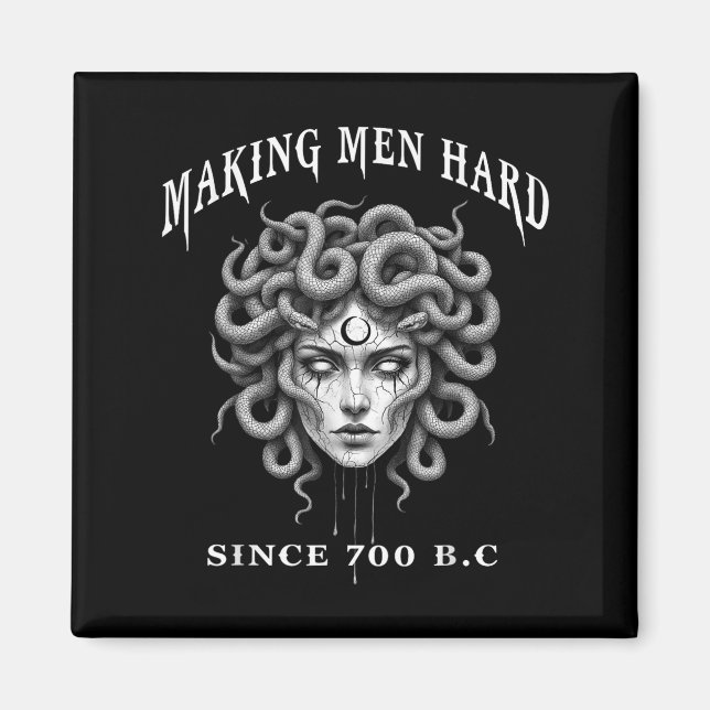 Imã Mitologia Grega Engraçada Medusa Deixando Homens D (Frente)