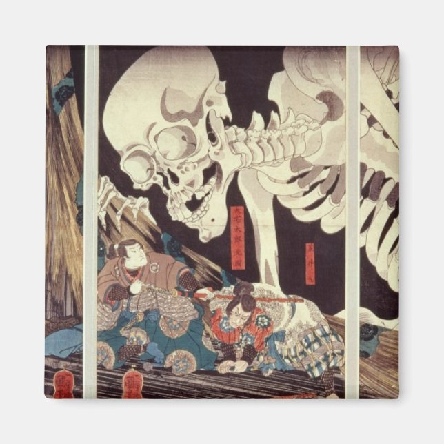 Imã Mitsukini Defying the Skeleton Specter, c.1845 (Frente)