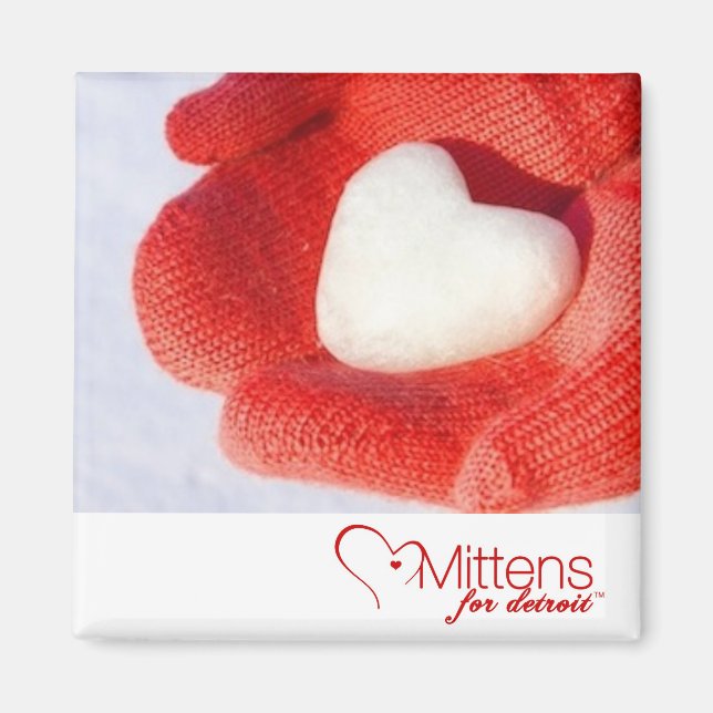 Imã Mittens para Detroit Magnet Quadrado de 2 polegada (Frente)