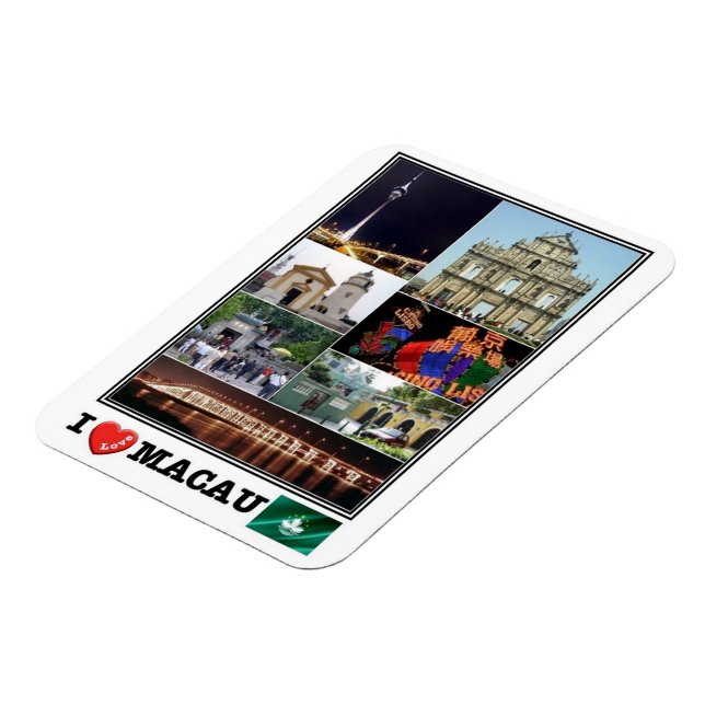 Ímã MO Macau - Eu amo mosaico - (Left Side)
