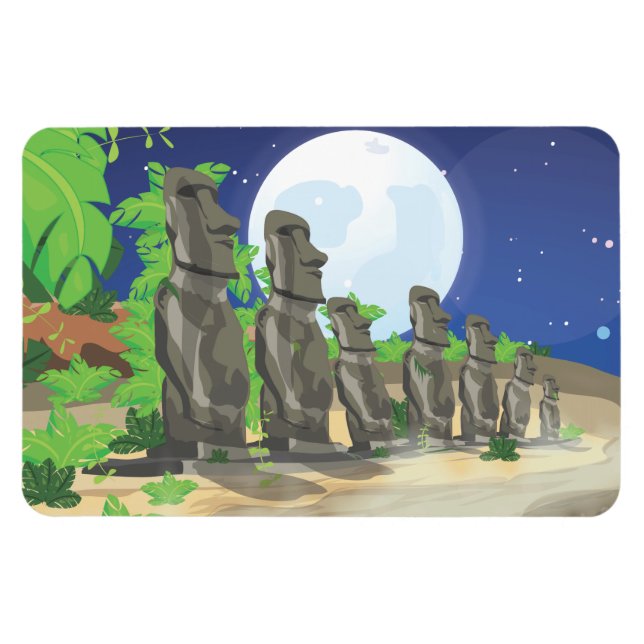 Ímã Moai da Ilha de Páscoa (Horizontal)