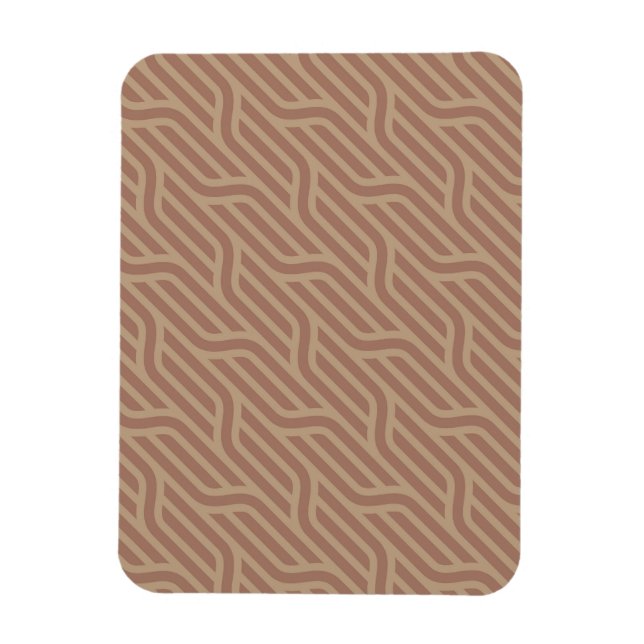 Ímã Mocha Mousse Brown Buffed Beige Wavy Line Patterno (Vertical)
