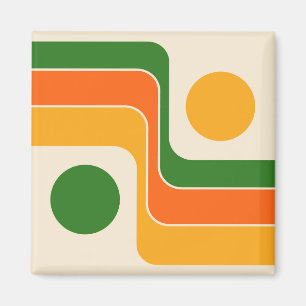 Imã Mod Estilo Retro Geométrico dos Anos 70
