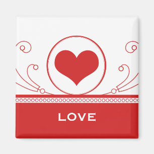 Imã Mod Heart Swirls Magnet, Red