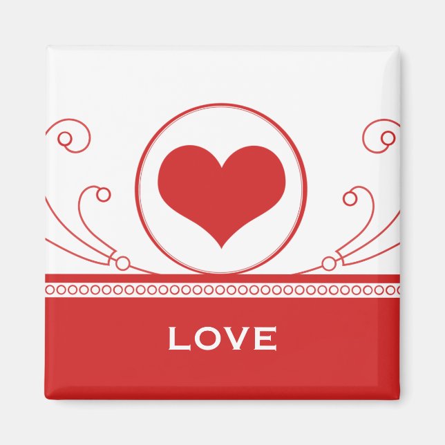 Imã Mod Heart Swirls Magnet, Red (Frente)