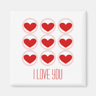 Imã Mod Hearts Love Magnet, Red