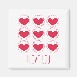 Imã Mod Hearts Love Magnet, Rosa Escuro