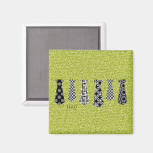 Imã Moda das Gravatas Negras Verde Denim