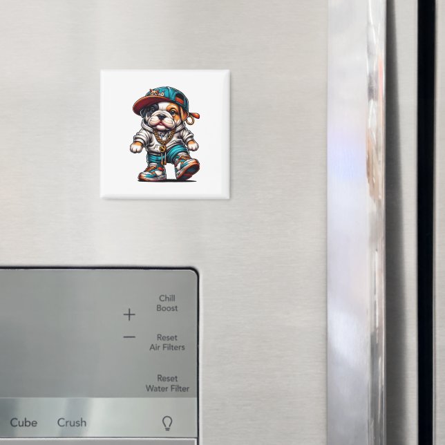 Imã Moda de Rua de Cachorro Buldogue Adorável (In Situ (Fridge))