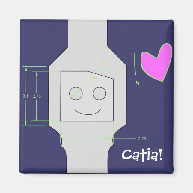 Imã Modelagem Catia (Frente)