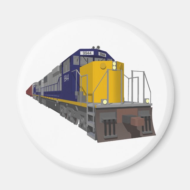 Imã Modelo 3D: Trem de Carga: Ferrovia: (Frente)