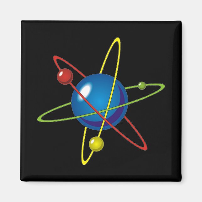 Imã Modelo Colorido do Átomo (Frente)